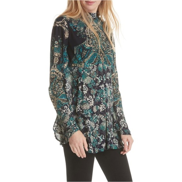 Free People Lady Luck Tunic Dress in BlueCombo - Picture 14 of 16